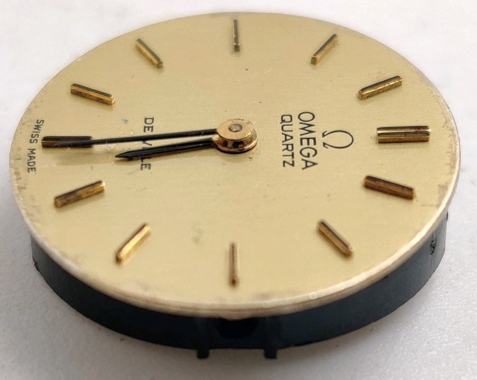 Vintage Omega De Ville Cal. 1350 Swiss quartz watch movement Working