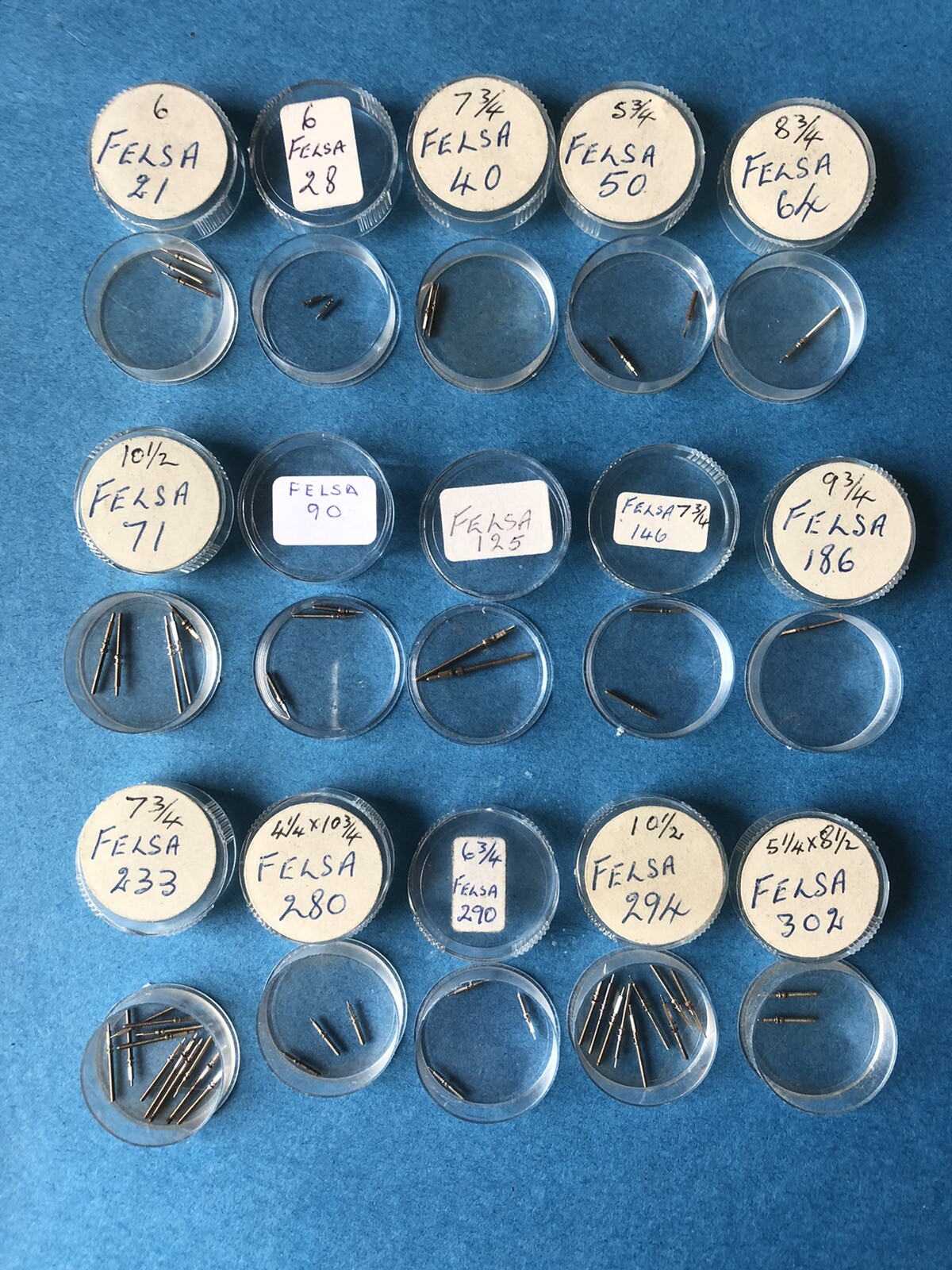 Vintage Watch Stems for FE , FEF, Felsa and FHF Watch movements as seen in photo