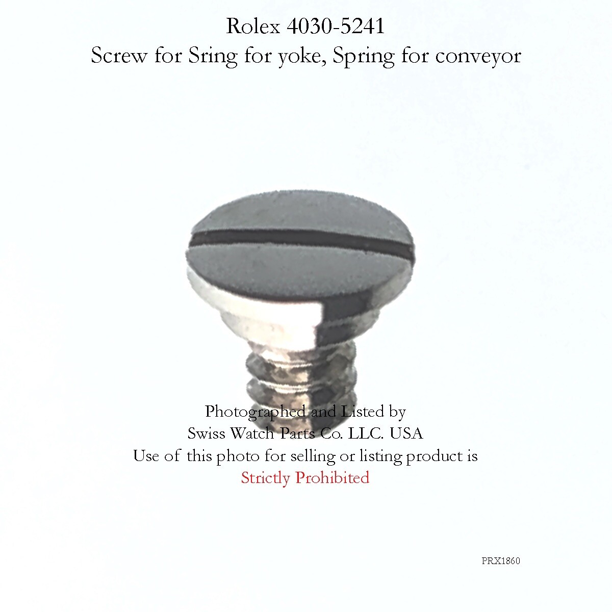 Rolex Caliber 4030 5241 Screw for Sring for yoke, Spring for conveyor Watch Part