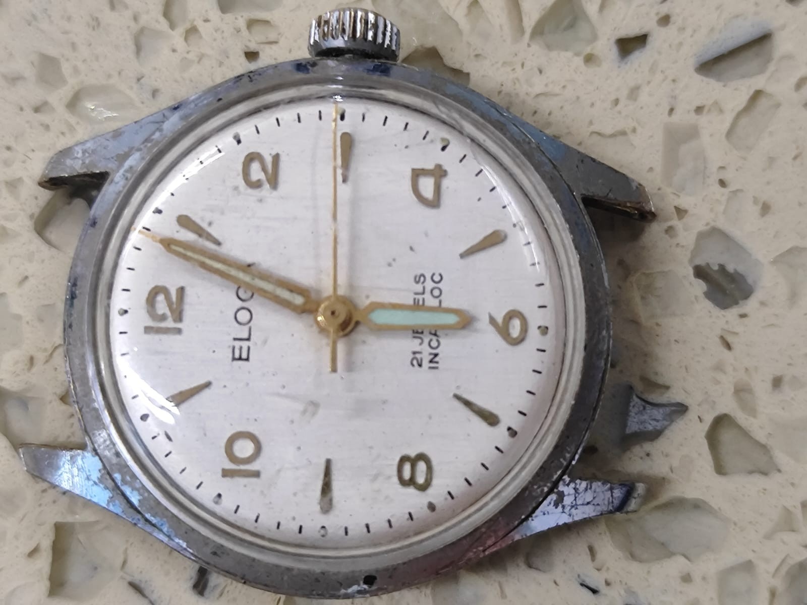 VINTAGE AS 1686 Movement Working With watch ELOGA watch for part Used