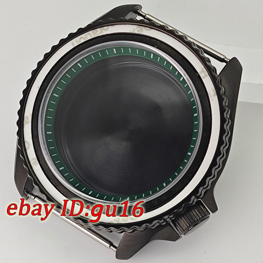 42mm black Sapphire Glass Watch Case Ceramic Bezel Stainless Steel For NH35 NH36