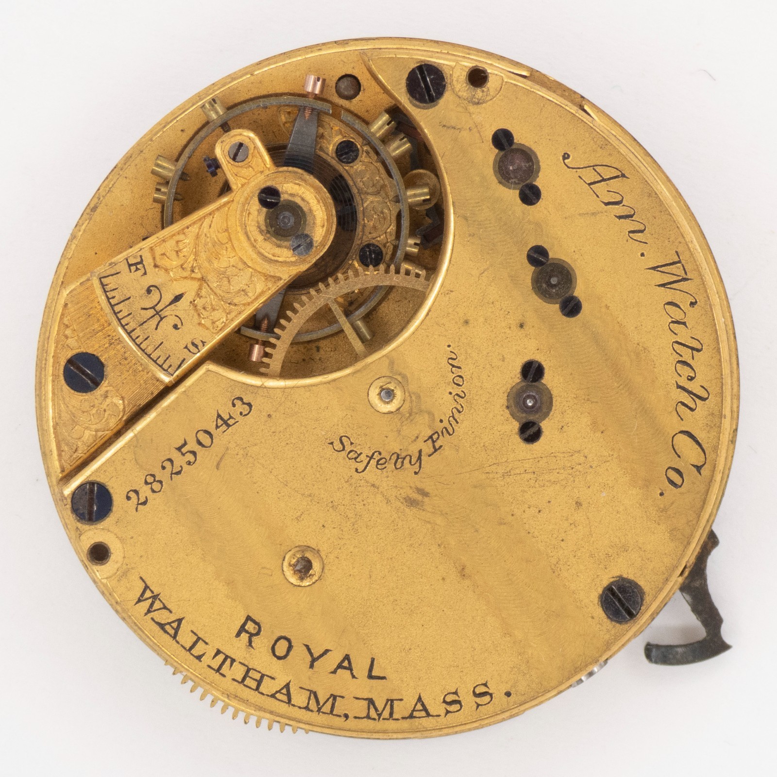 Waltham Grade Royal 6-Size 13-Jewel Antique Pocket Watch Movement, Runs