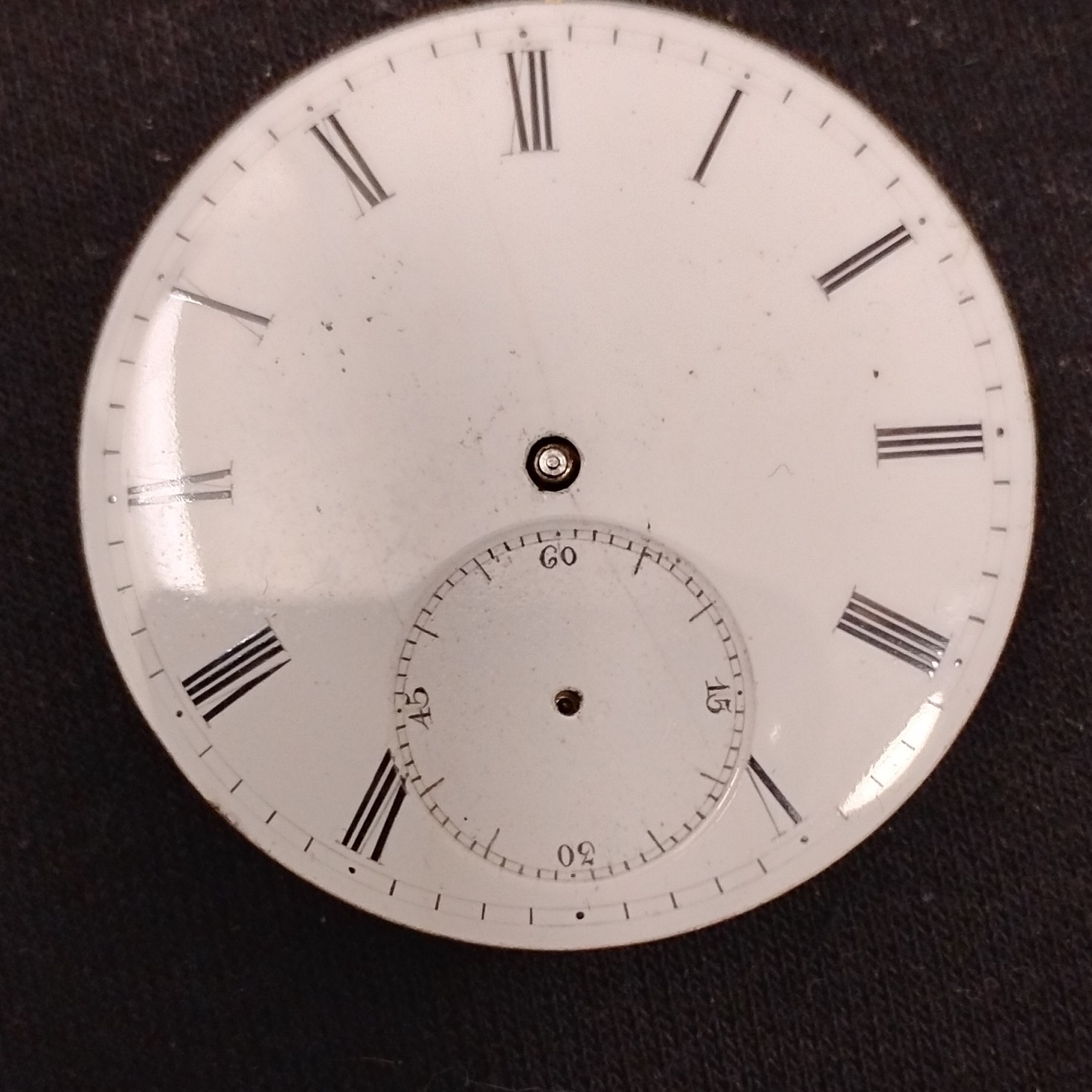 Brass Mechanical Manual Watch Movement with Roman Numeral Dial Sub-Seconds