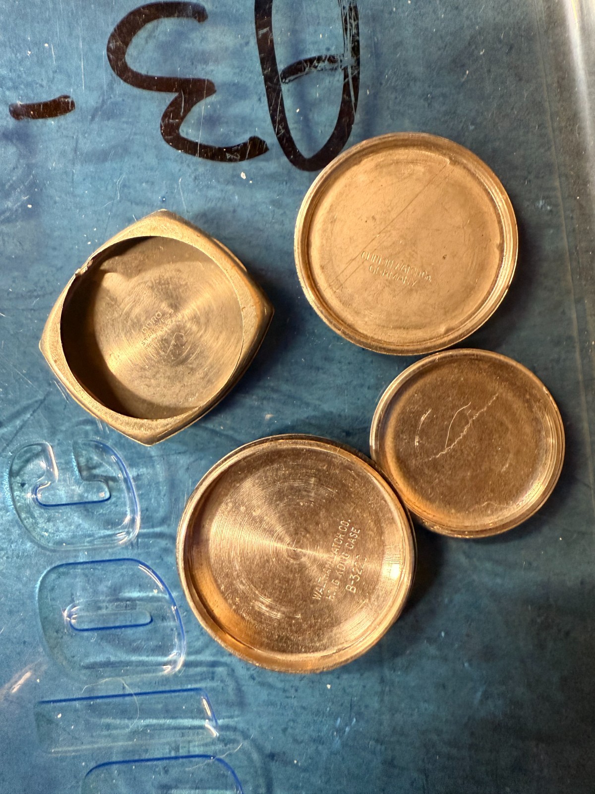 Vintage 60’s HUGE LOT of Waltham Duro Crest Watch Case Back Waterproof stainless
