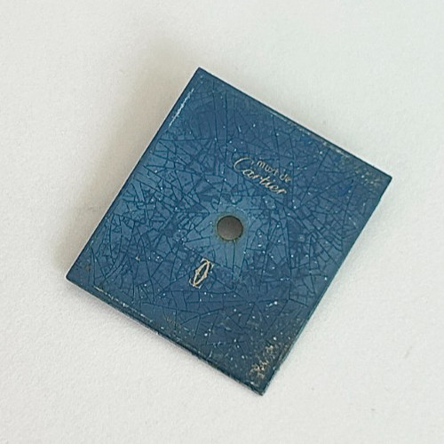 An Original Vintage Must de Cartier Blue “Stardust” Wristwatch Dial.