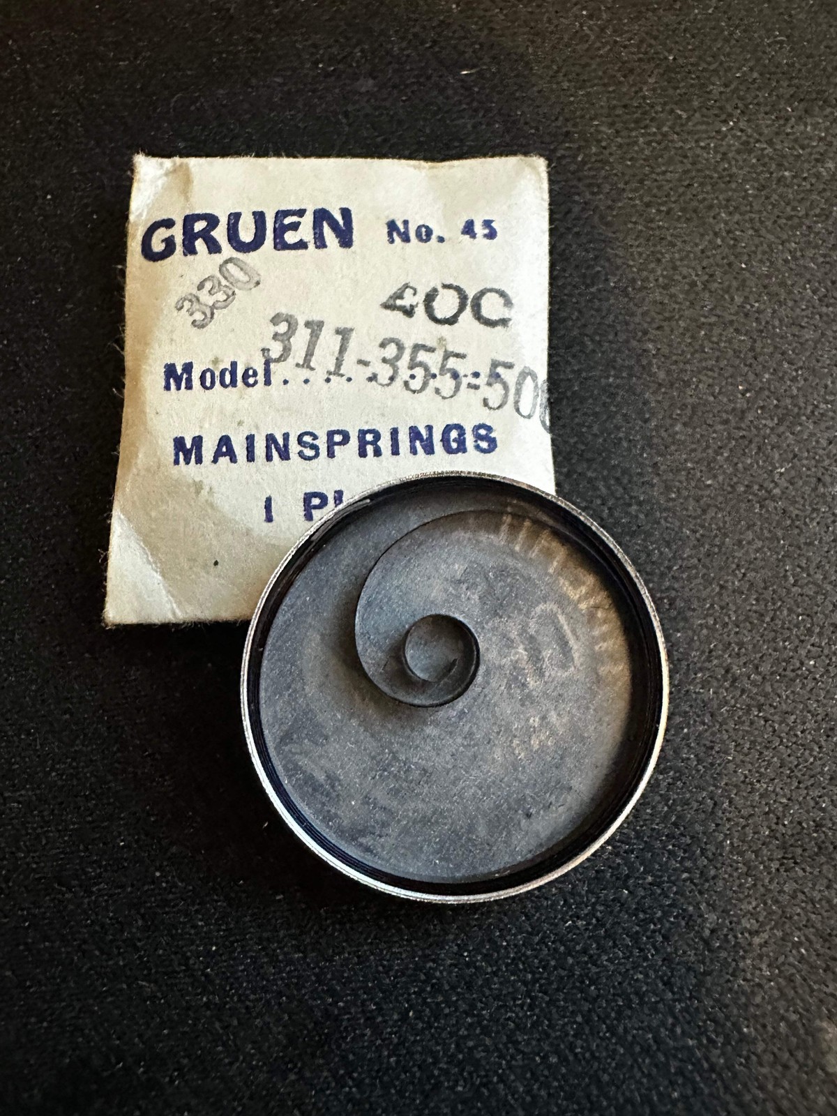 Gruen Factory Mainspring for Gruen caliber 311, 330, 355, 400, 500 – Steel