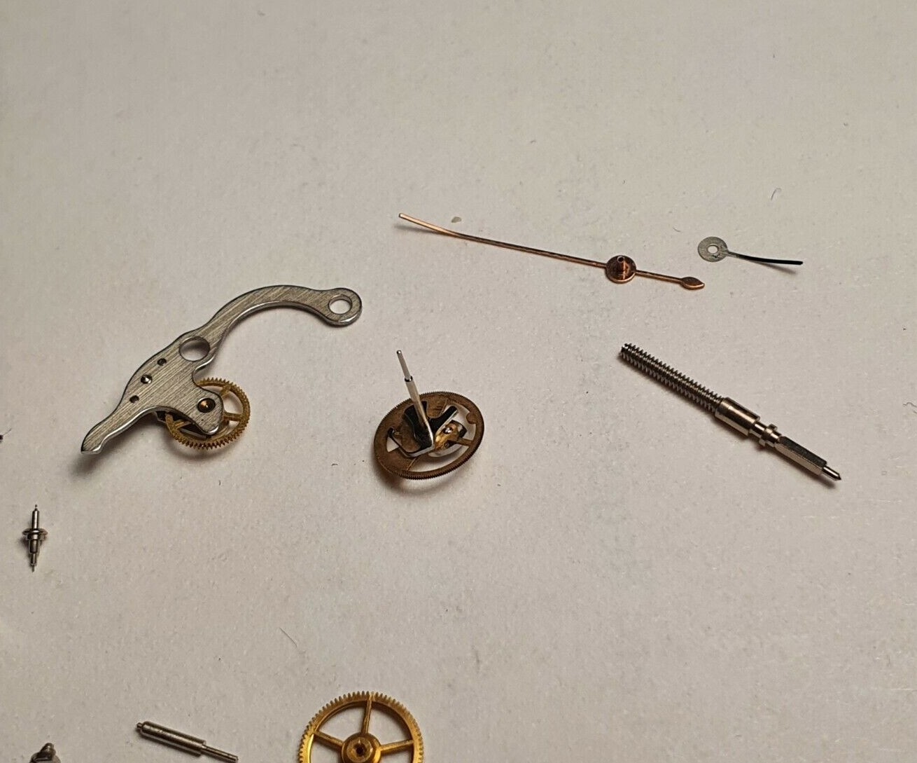 lemania cal 1270 Chronograph watch parts wheel balance staff stem and parts