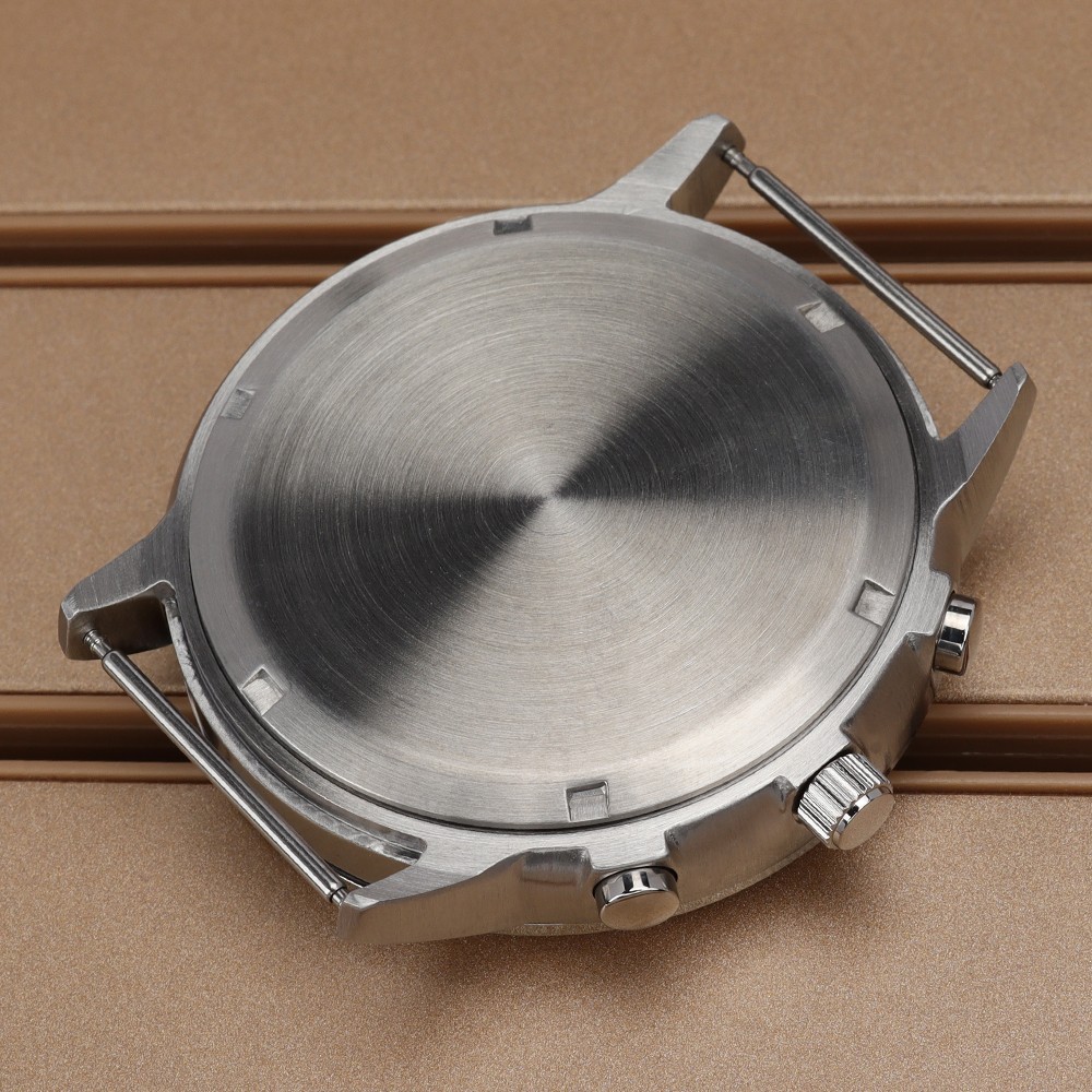 46.8mm Brushed Watch Cases Retro 316L Stainless 10ATM For Seiko VD53 Movement