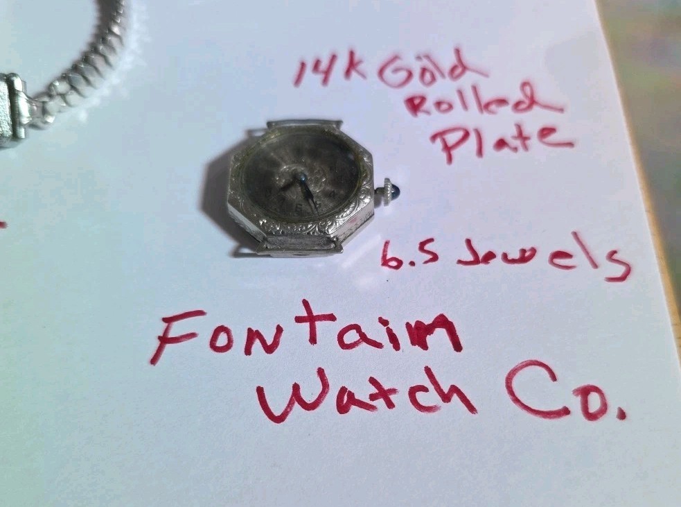 Fontain Wristwatch 14k Gold Rolled Plate Parts & 3 Bulova & 1 Geneva All Parts