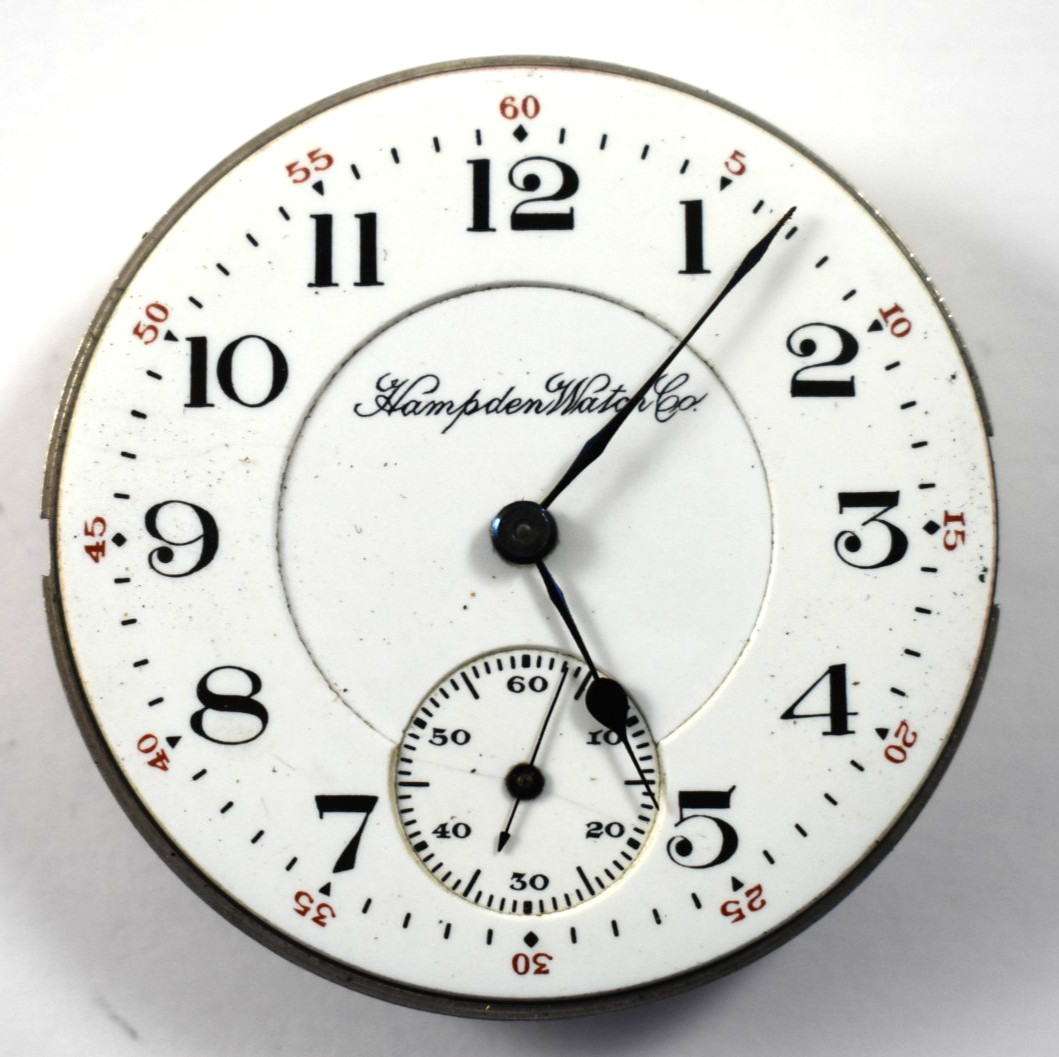 Vintage Hampden Wm.McKinley 16s 17J Hunting Pocket Watch Movement lot.rf