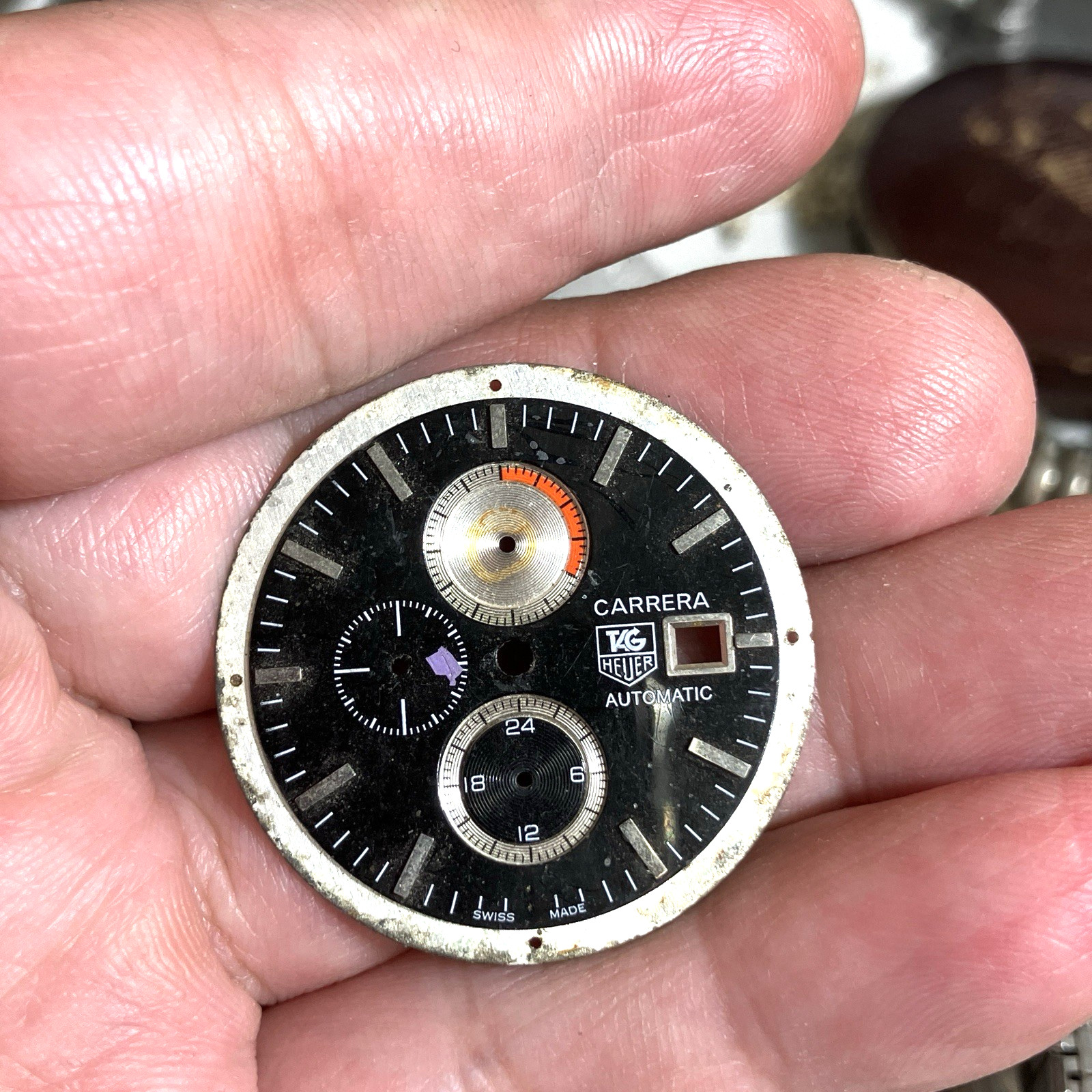 Rare Tag Heuer Carrera Automatic Chronograph Watch Dial Used Men’s