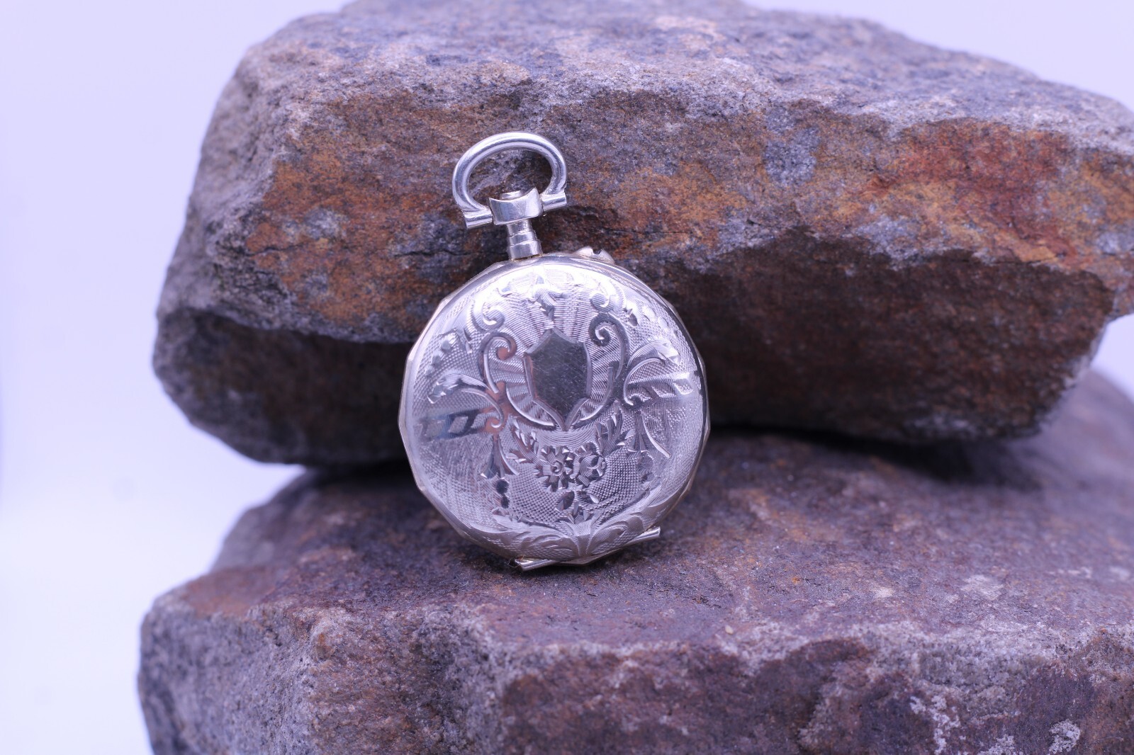 ARGENTAN LADIES SWISS POCKET WATCH FANCY CASE & DIAL 30.6mm DIAMETER NOS (EP)