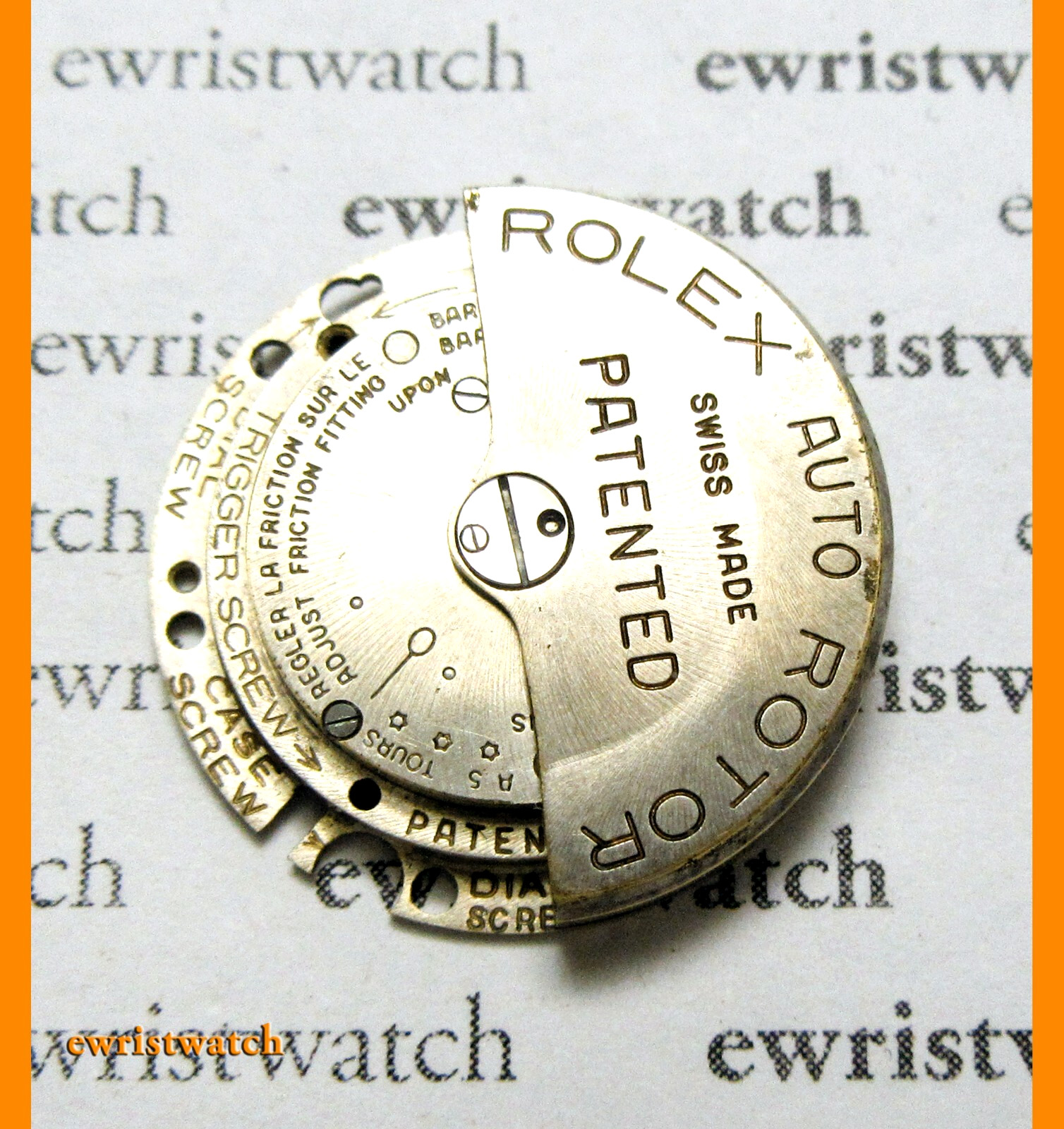 Rare Rolex Complete Rotor w/Weight For 1930s First Bubbleback Models AR 520 530