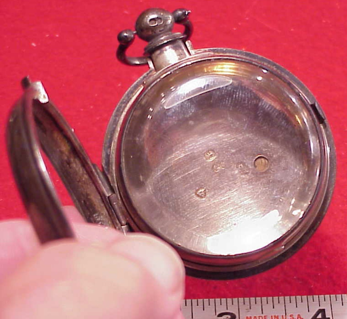 VINTAGE 55MM ENGLISH STERLING PAIR CASE PAPERS EMPTY POCKET WATCH 82.2 GRAMS