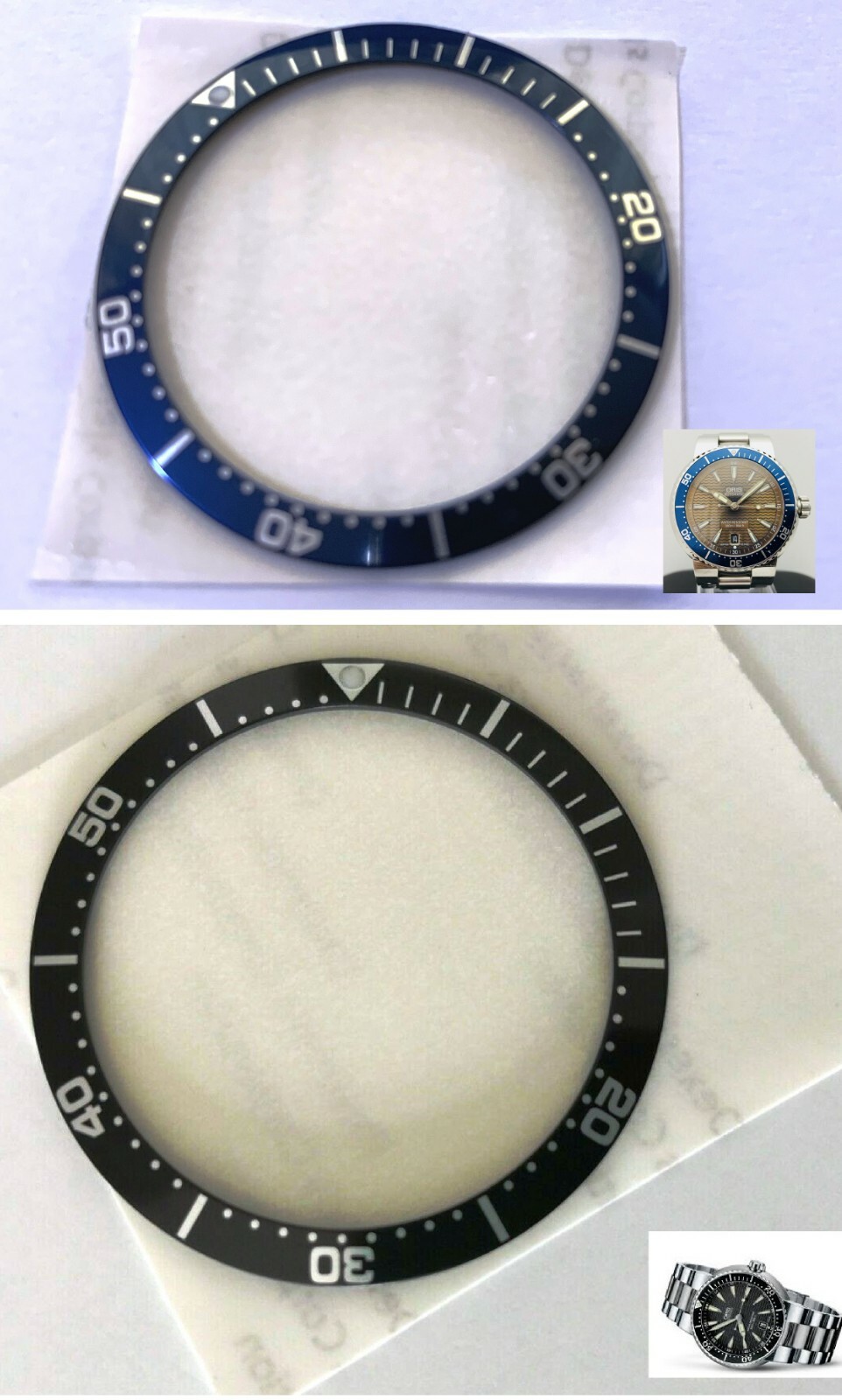 New Genuine ORIS Top Bezel Insert Ring Divers 7533 7533P 7533A Ø 44mm