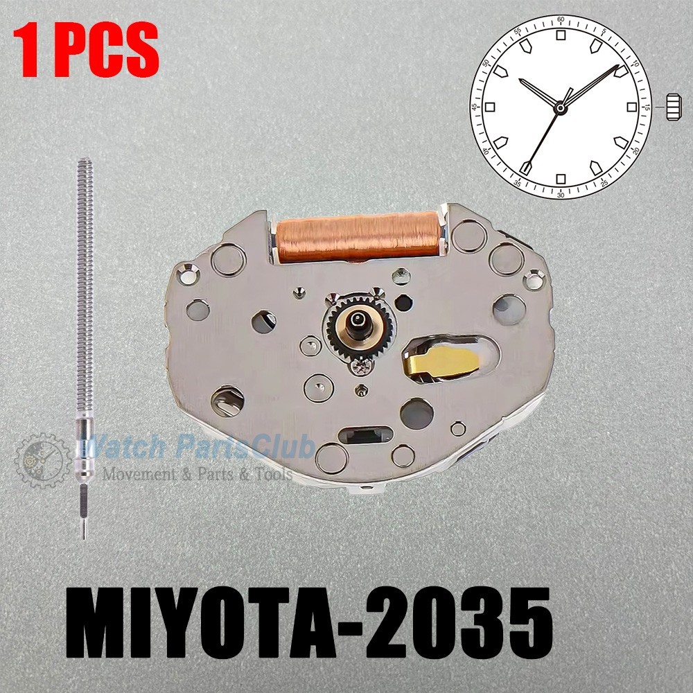 Genuine Miyota 2035 Japan Quartz Movement, 3 Hands-NEW-Accessory Replacement