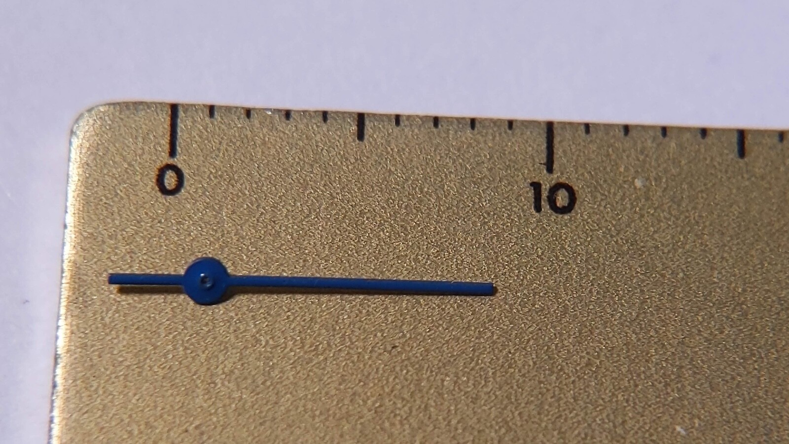 Nickel sweep second hand BLUE/Bleu 19.5/70 T40, New approx 7.5mm length from cen