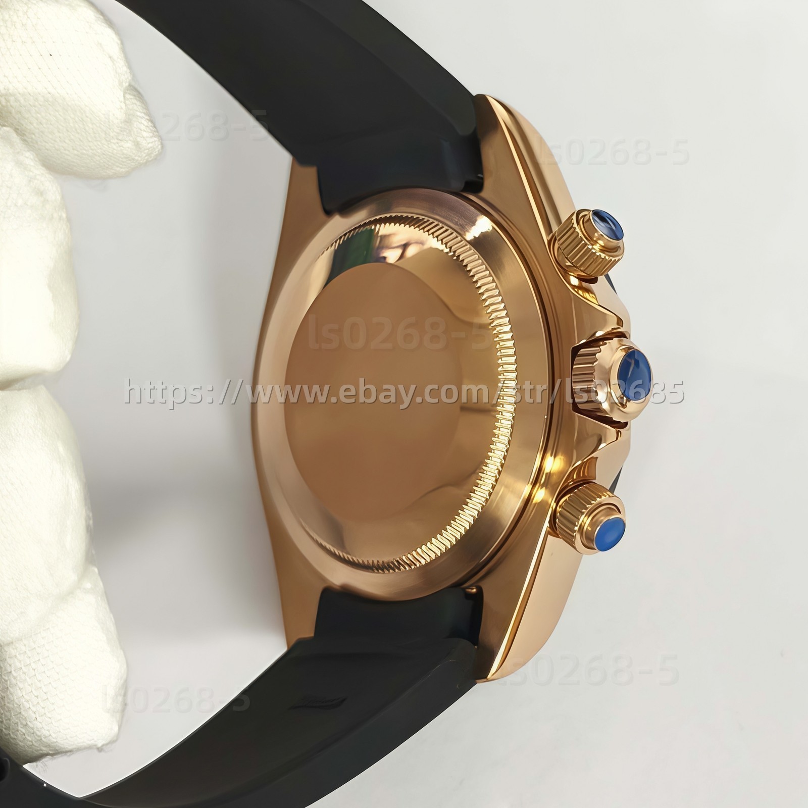 39mm Rose Gold Plated Case For VK63 Quartz Movement Chronograph Watch