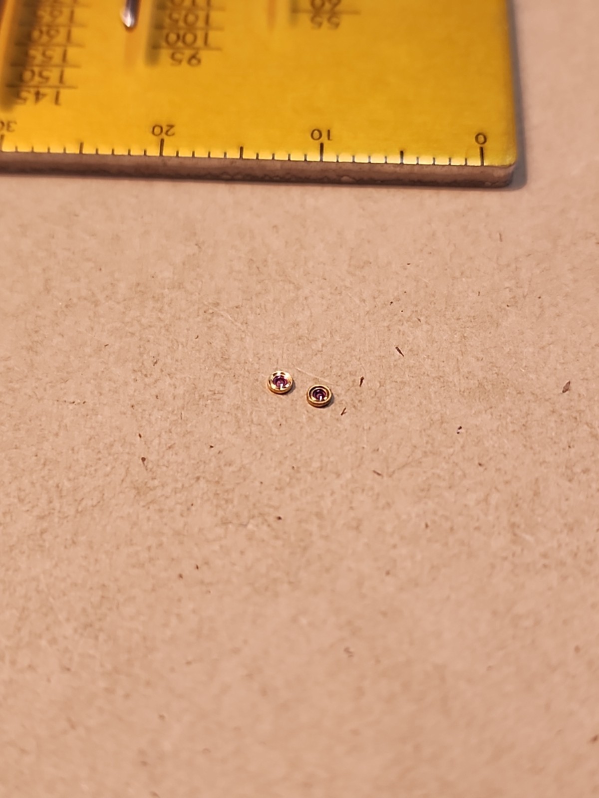Lot Of 2 NOS Elgin 8/0 Diameter 1.42mm Balance Hole Jewels Parts Spares Repairs