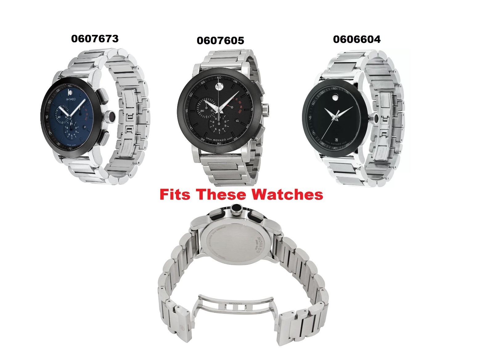 Movado Signature Sport Mens Chronograph Watch Sizing Link