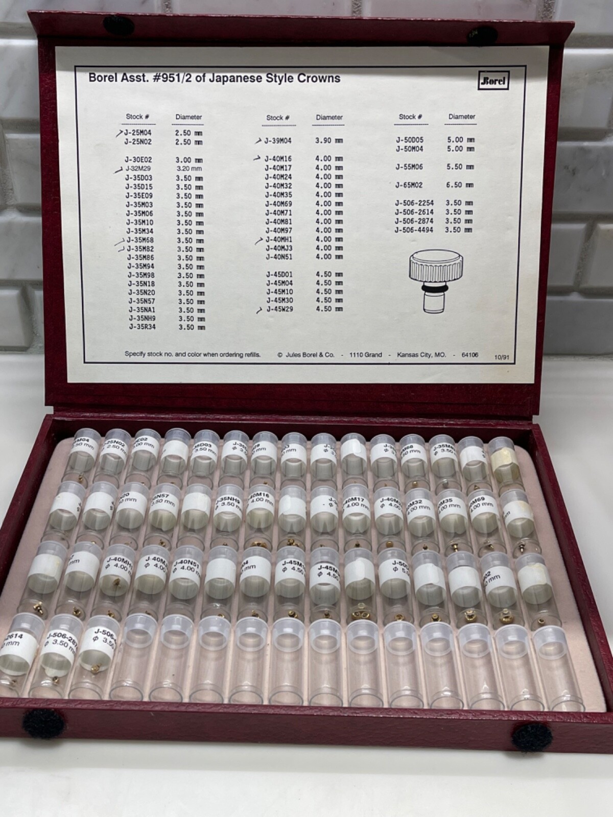 Borel Assorted #951/2 Japanese Style Crowns Gold Over 50 Crowns 2.5mm – 6.5mm