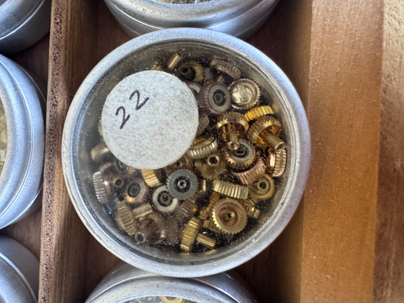 Unused NOS vintage job lot of mixed gold and steel watch crowns