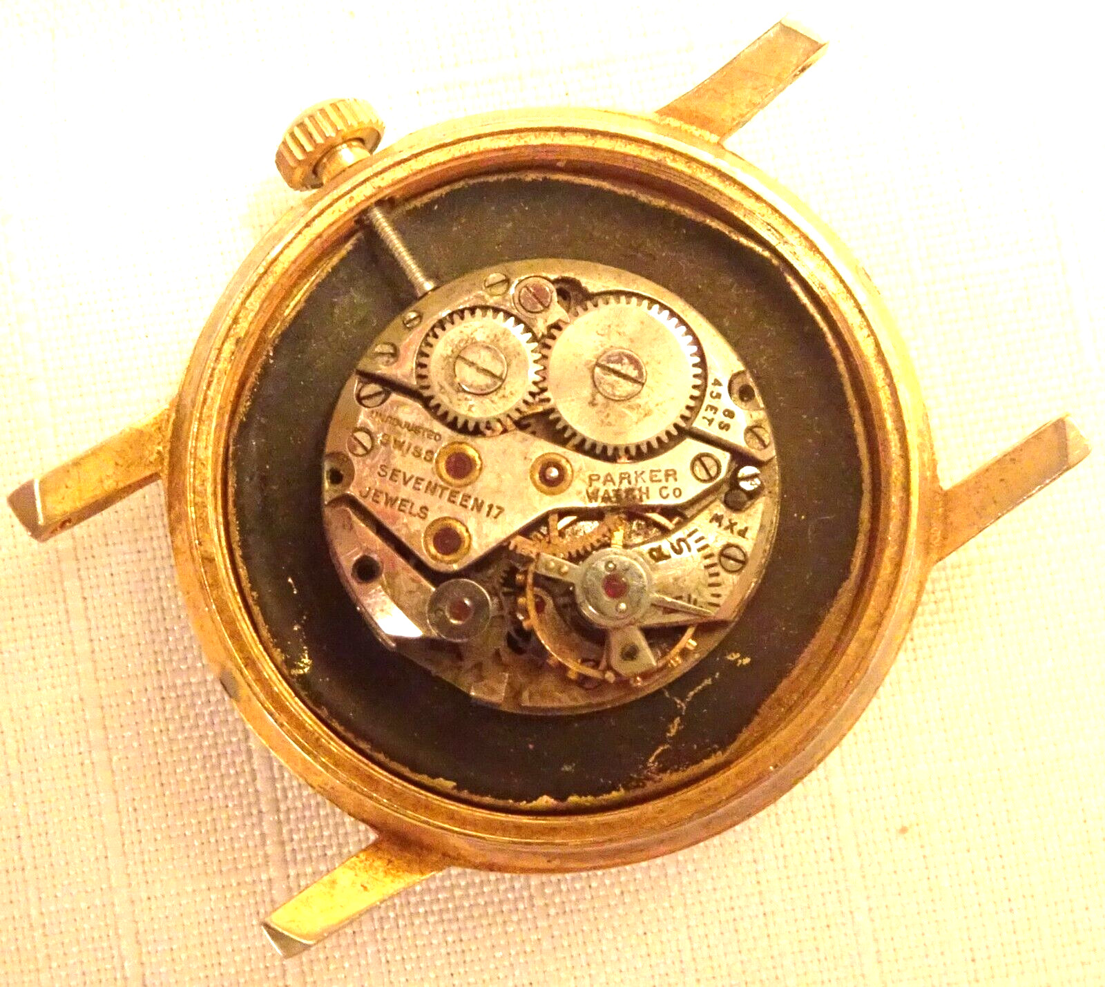 Parker Wristwatch Movement 17J Vintage Parts or Repair