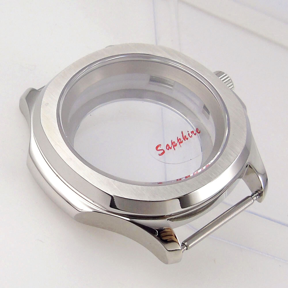 40mm Stainless Steel Brushed Watch Case Fit Japan NH34 NH35 NH36 Sapphire Glass
