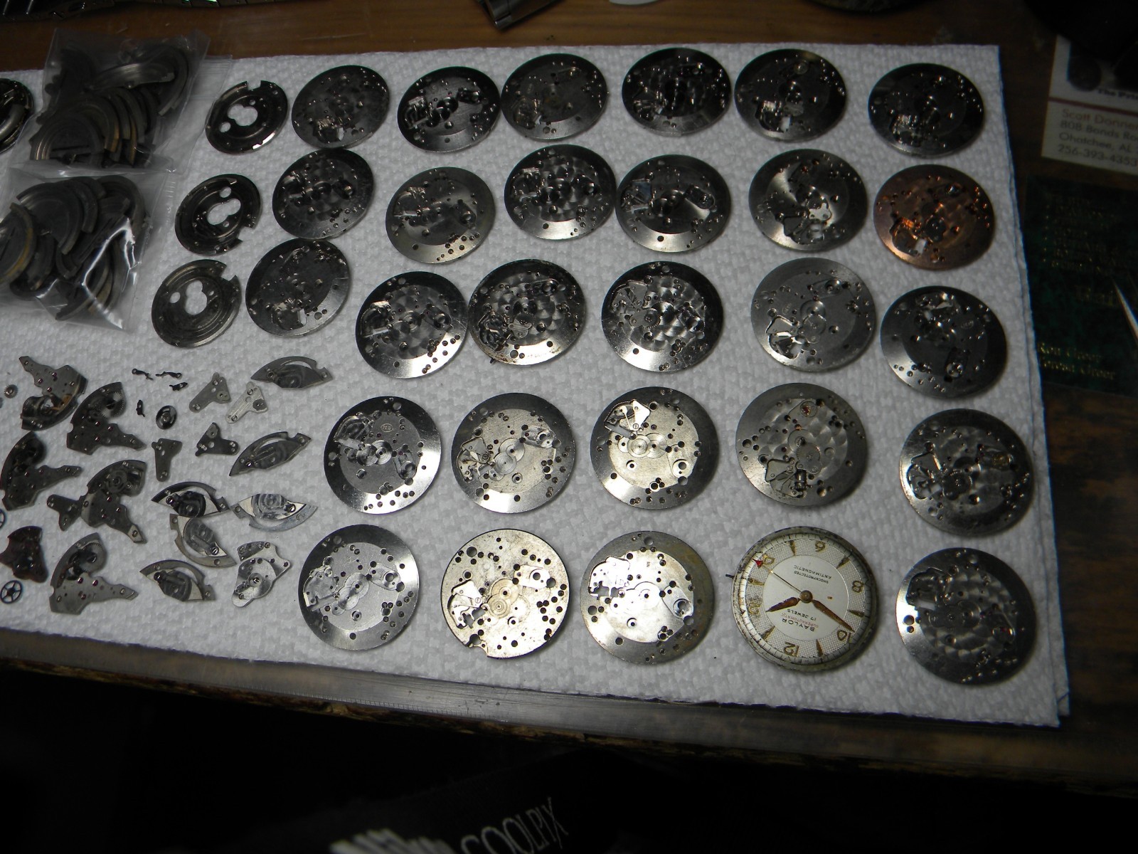 Lot of AS 1361 1361N Wrist Watch Movement Partials Pieces to Repair or Parts