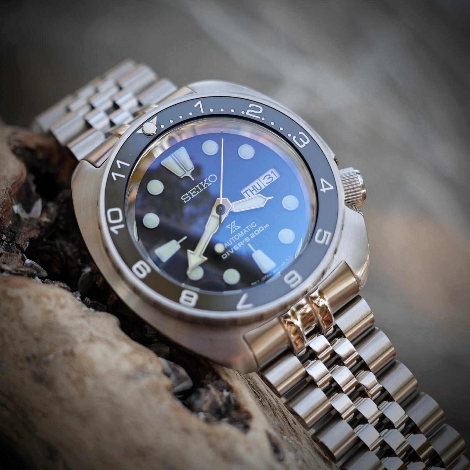 Ceramic Black Dual Time Bezel Insert for Seiko Turtle SRP ~ US Seller+Ships Fast