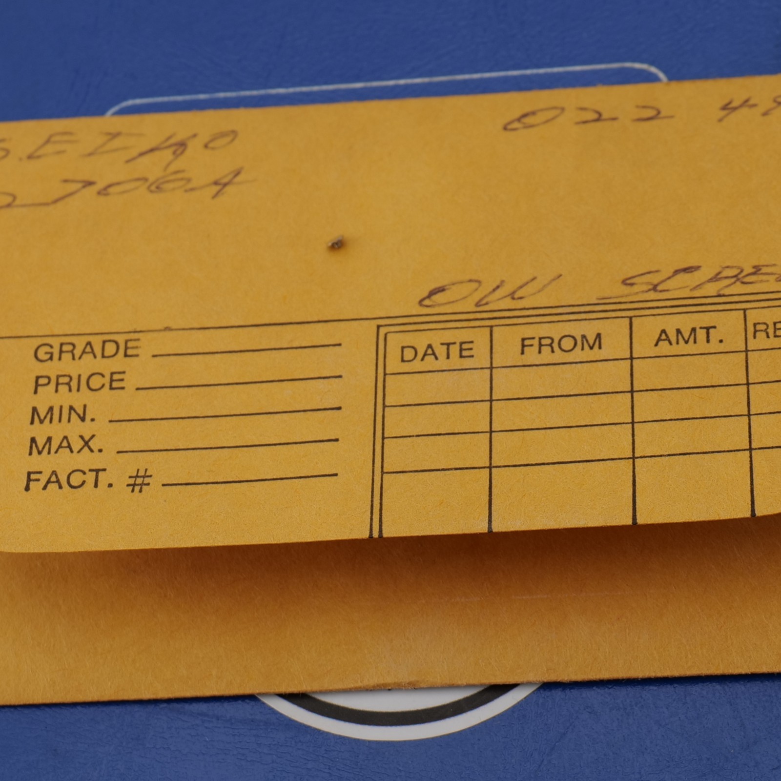 Seiko Original Wrist Watch Part 022490 (1) New Old Stock Watchmakers NOS (SEK)