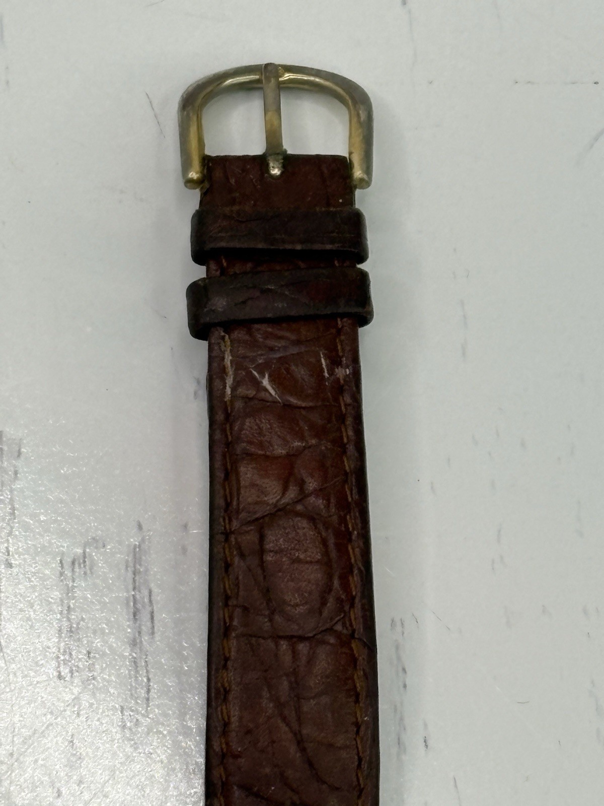 VINTAGE WOMEN WRIST WATCH QUARTZ Emile Pequignet DATE Leather Strap Rome