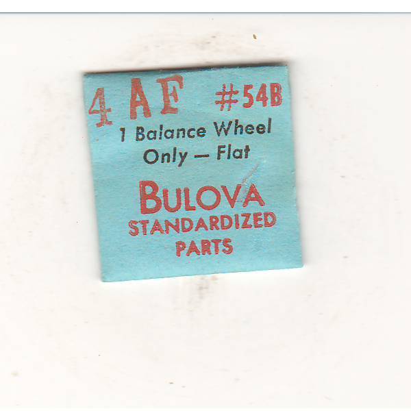 NOS GENUINE BULOVA WATCH PART #54B Balance Wheel only-Flat Fits 4AF MOVEMENT