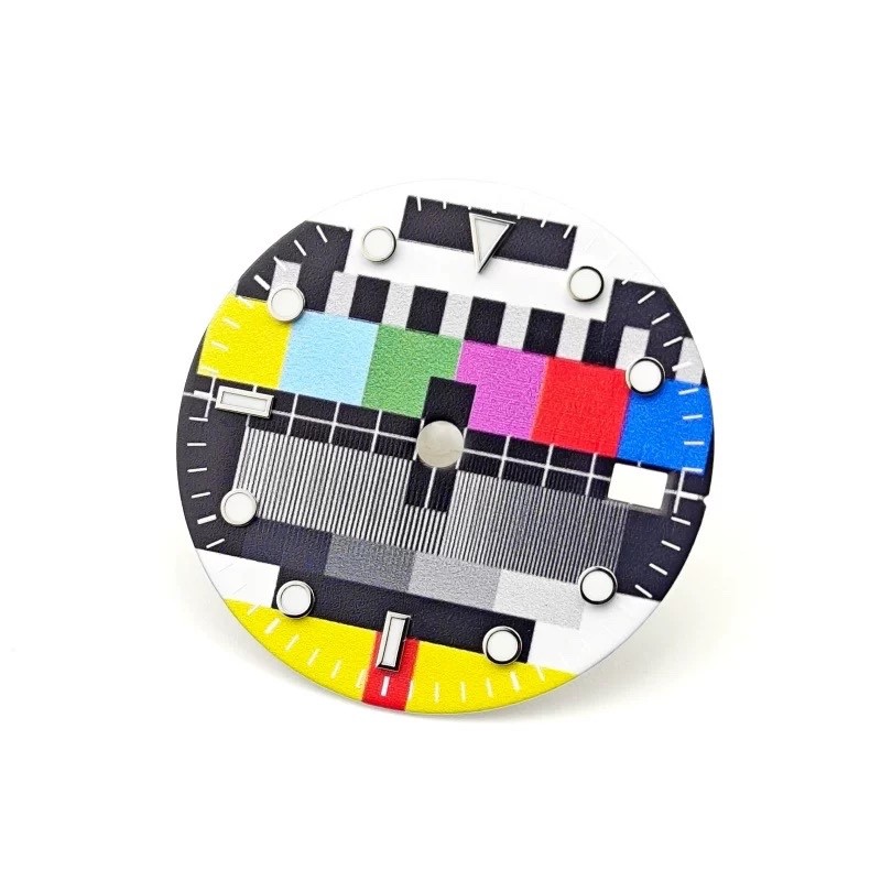Luminous Watch Dial Classic Retro TV Test Pattern Screen “Please Stand By” NH35