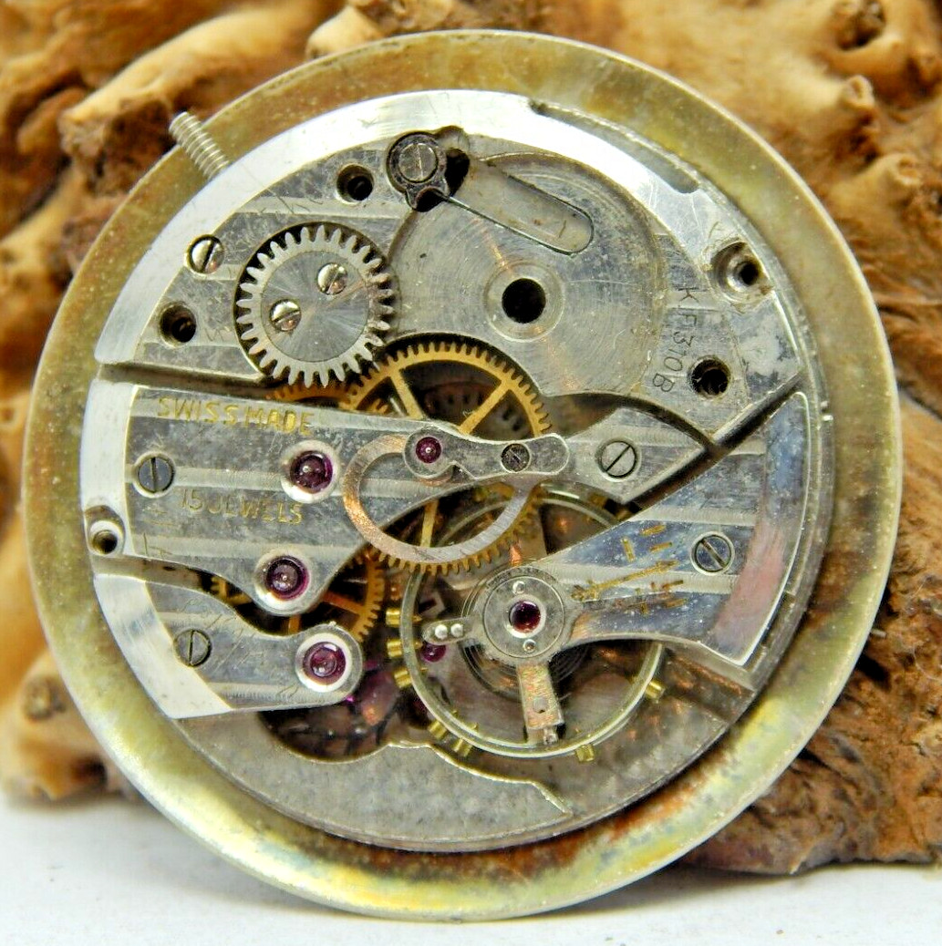 Vintage Sidney 15 jewel 25.4mm men’s wrist watch movement with dial and hands