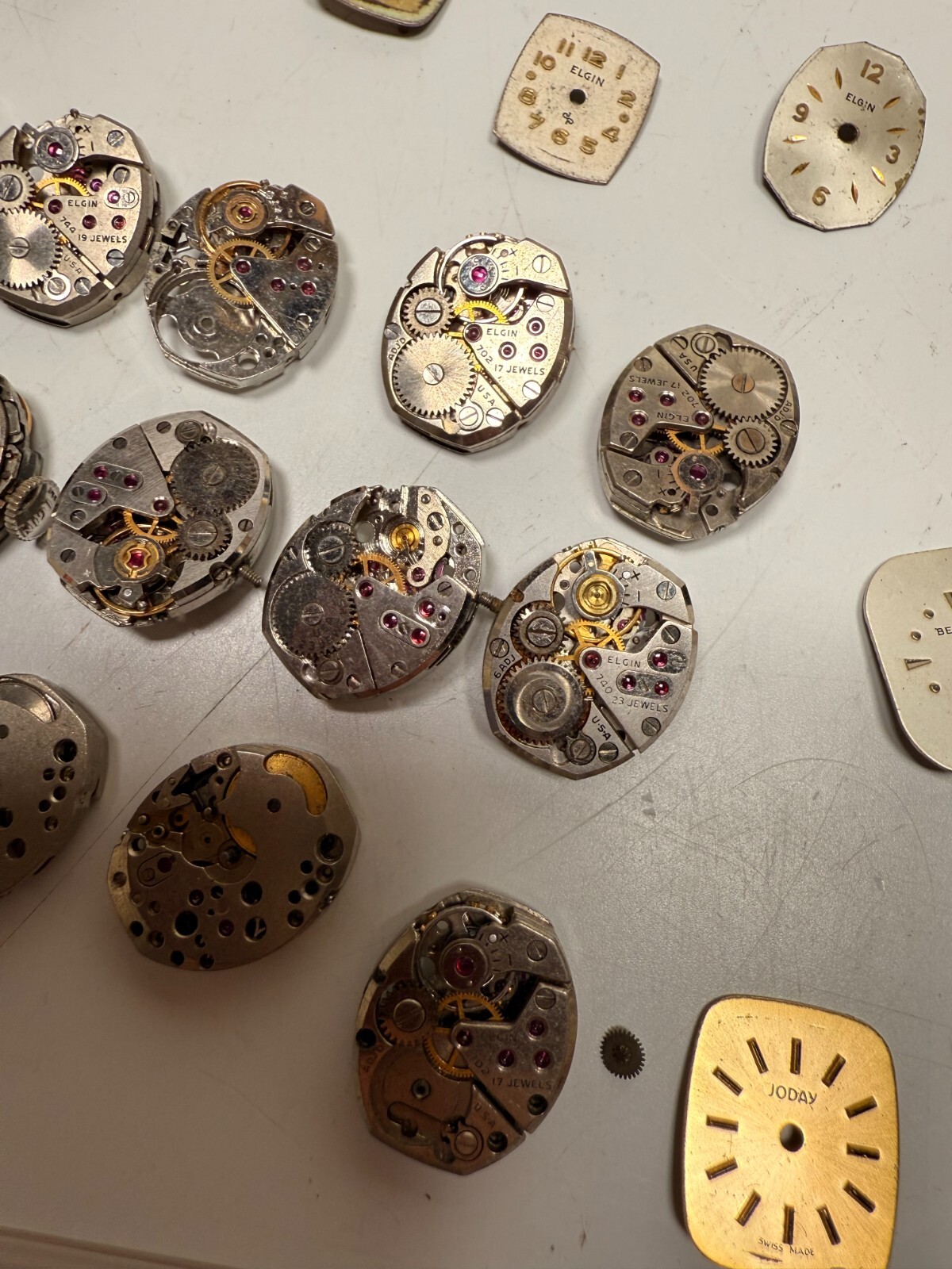 Vintage 1960’s 50’s Elgin Bulova Ladies Watch Movement PARTS LOT Dial 702 744
