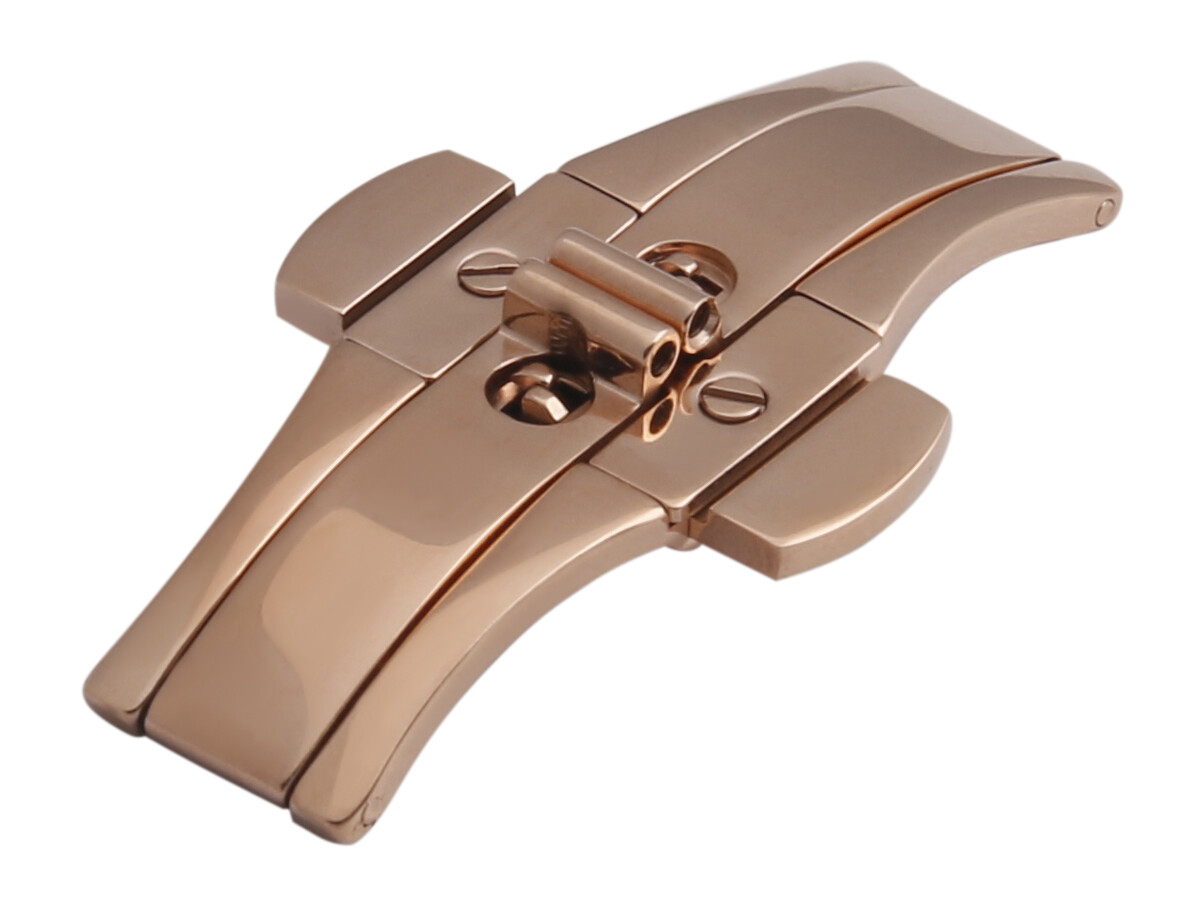 For EMPORIO ARMANI AR1411 Steel Rose Gold 18mm Clasp Buckle Watch Strap Band