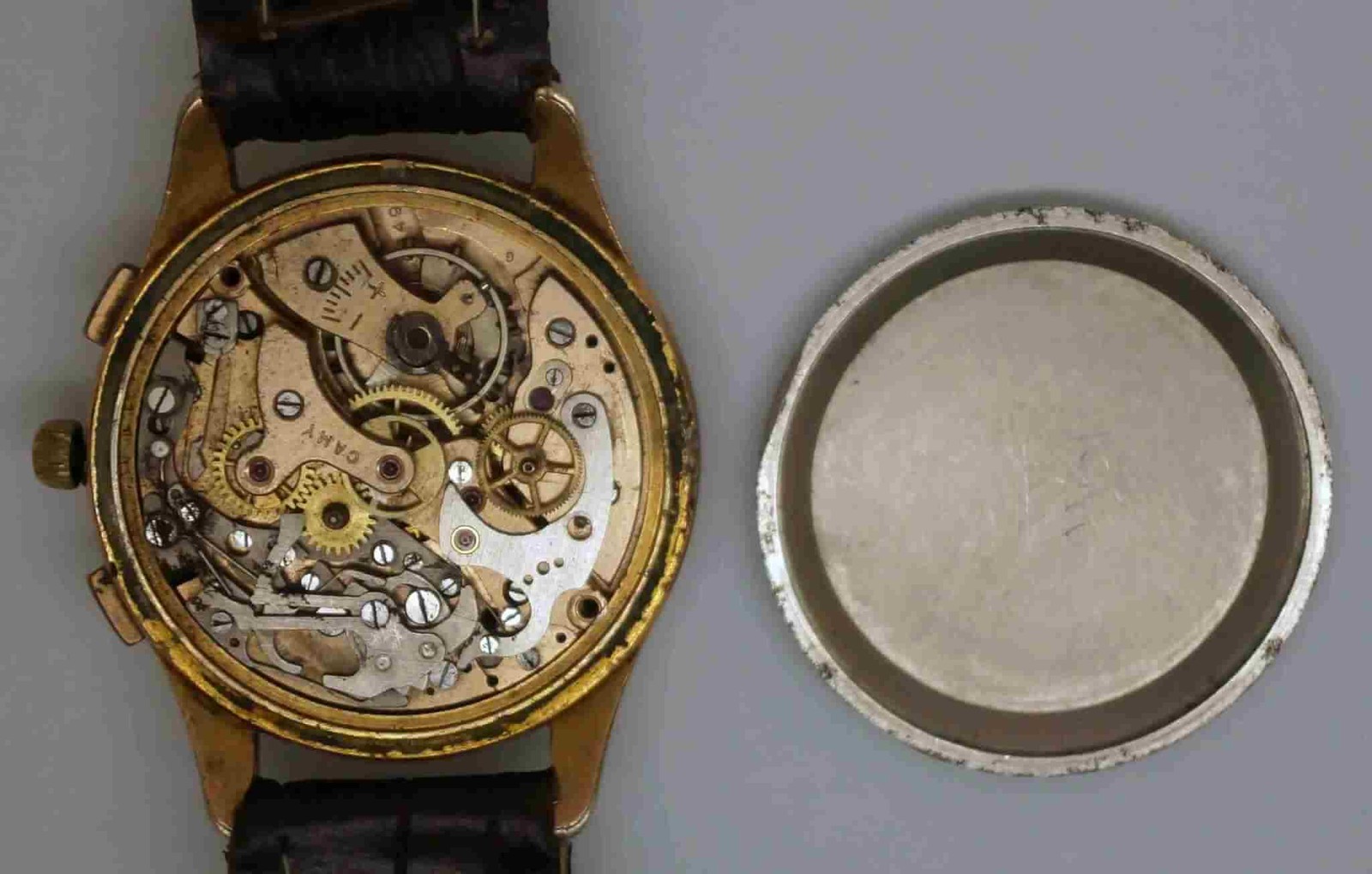 VTG CAMY Gold Plated Chronograph. Cal: L-149. For Repairs