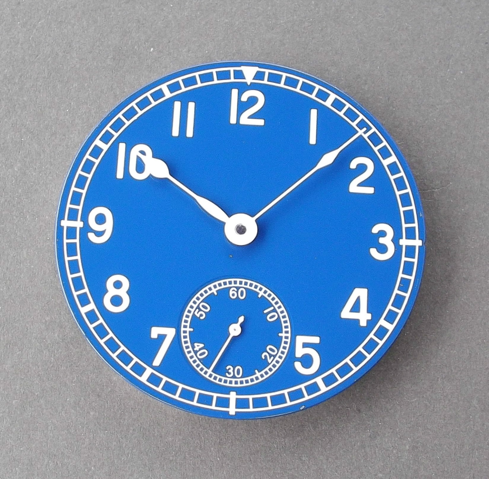 MARINE DIAL + HANDS SET FOR ETA 6498-1 D= 38.2mm BLUE ENAMEL 6498 UNITAS