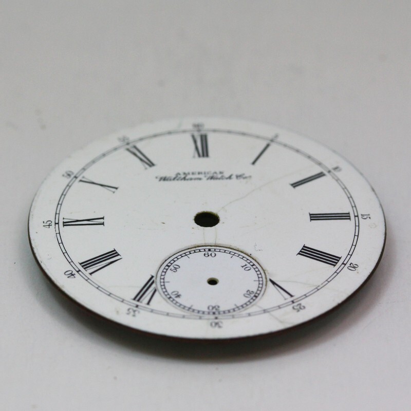American Waltham Watch Co. 16 Size Enamel Single-Sunk Vintage Pocket Watch Dial