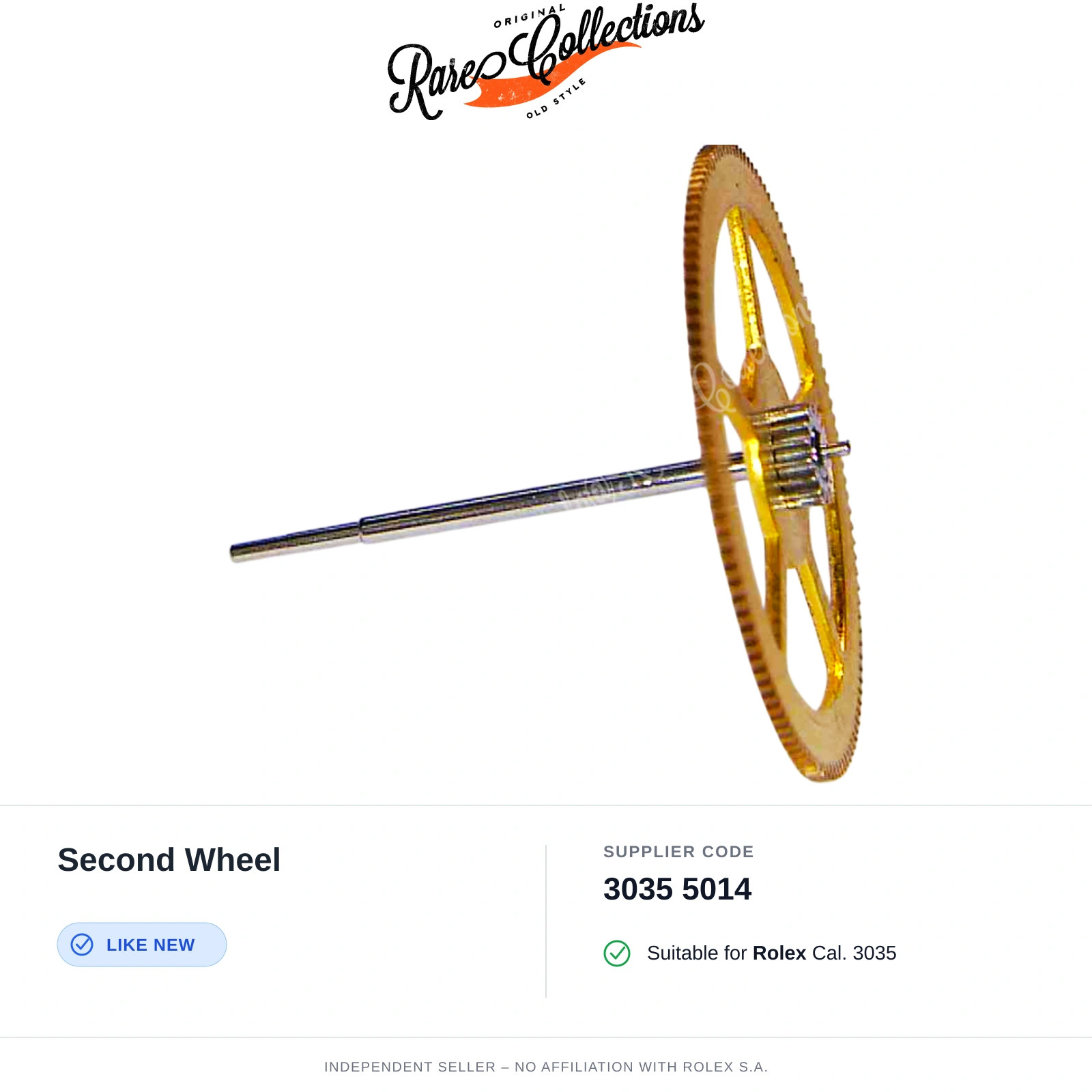 Second Wheel for Rolex (cod. 3035 5014) — Excellent Condition