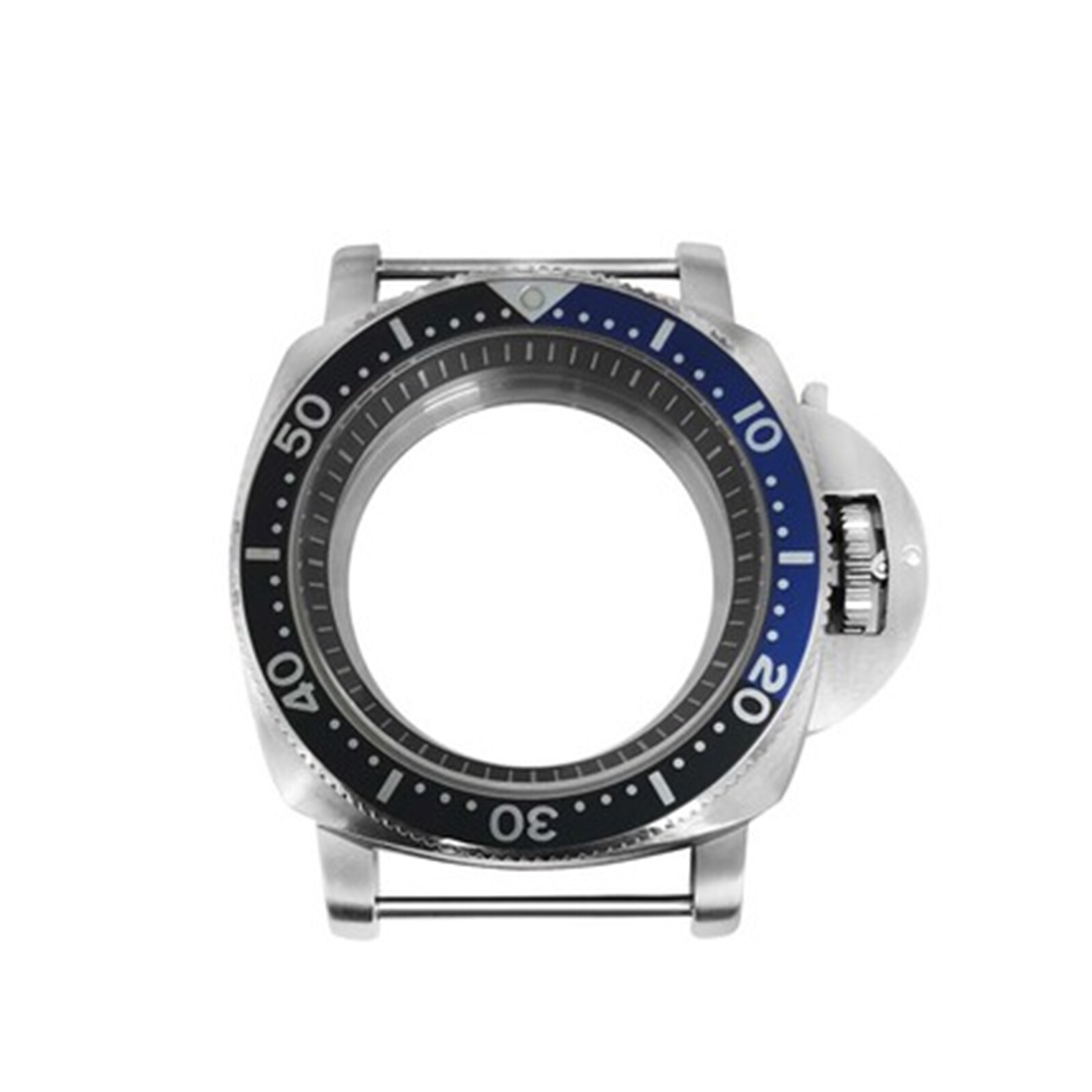 42MM Steel Watch Case Black White strip Inner Ring For NH35/NH36/4R/7S Movement