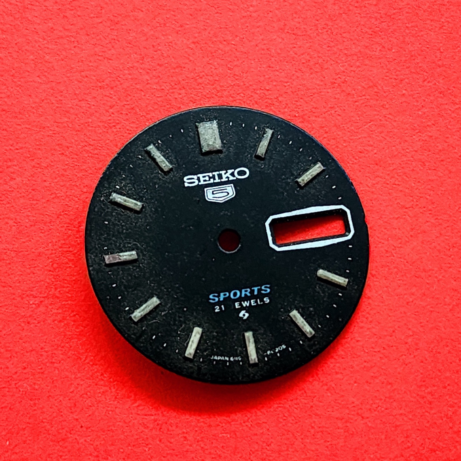 Seiko Sports 5 Watch Dial 21 Jewels Black Vintage Automatic For Parts