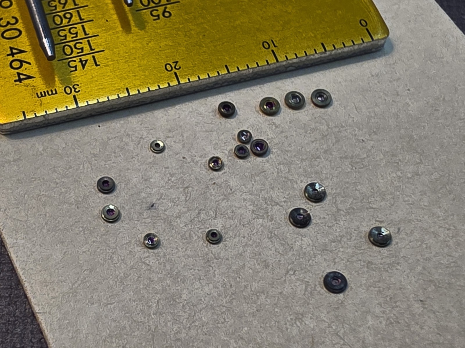Lot Of 17 Elgin Bracelet Watch Balance Hole Jewels With A Mix Of Sizes