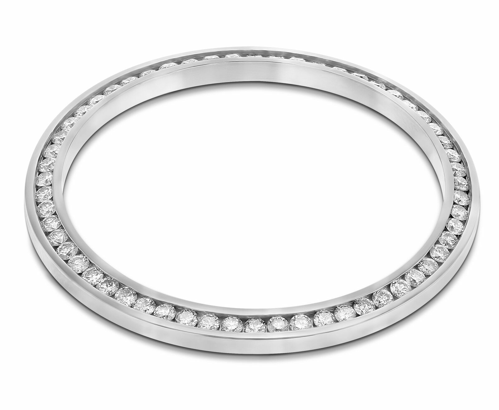 36MM 1.30CT CHANNEL SET NATURAL DIAMOND BEZEL 18KW FOR ROLEX DATEJUST PRESIDENT