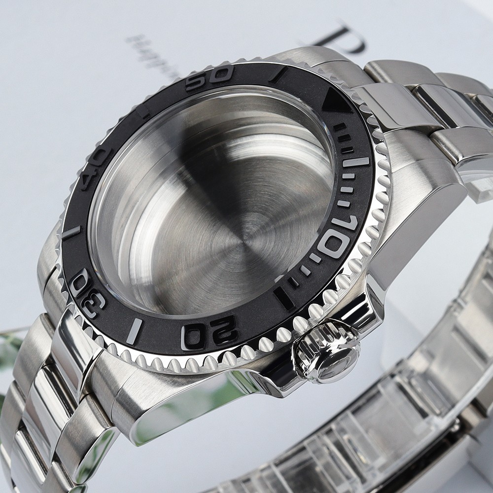 Steel 40mm Date Watch Cases Oyster Bracelet For Seiko NH35 Miyota 8215 Movement