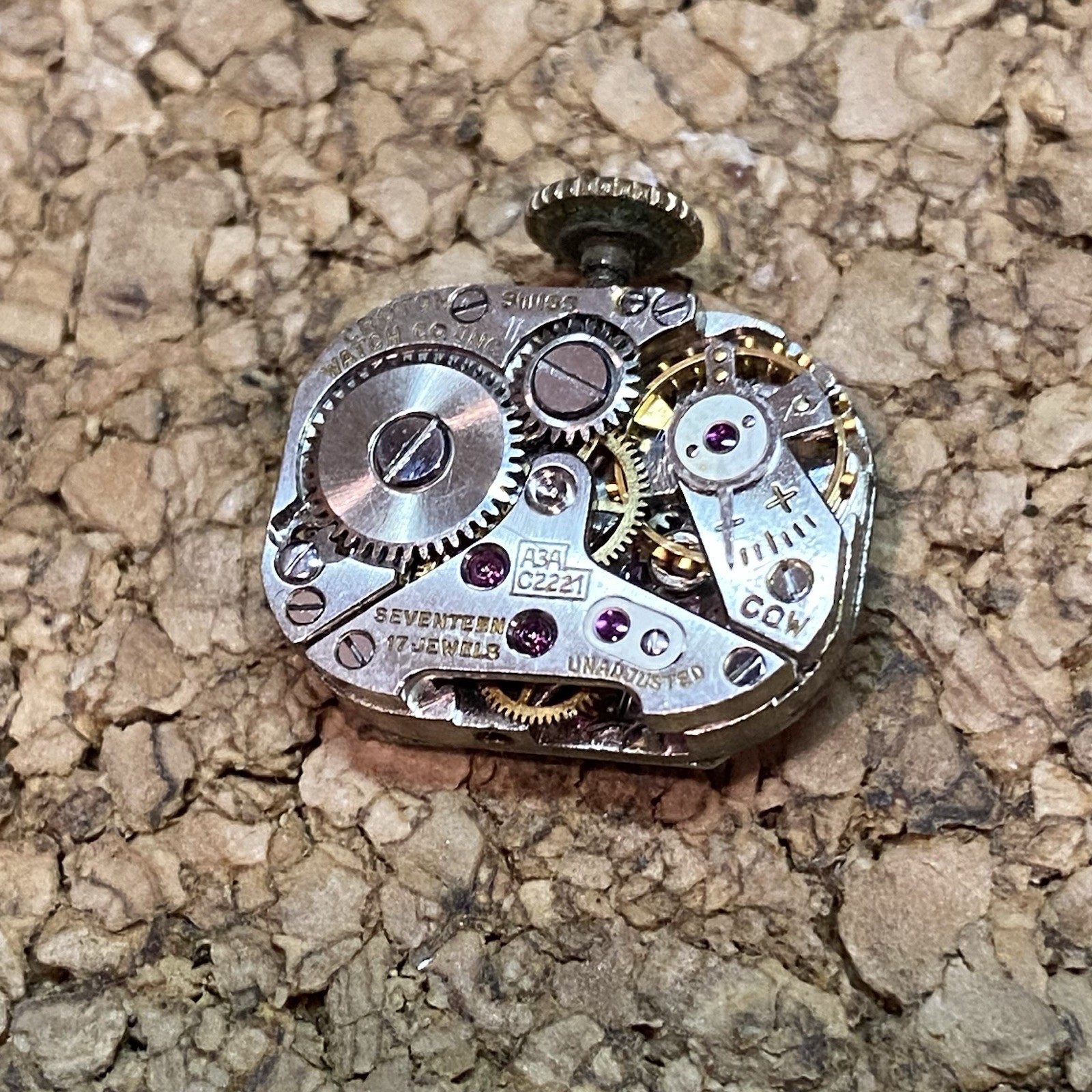 Vintage CROTON Watch Movement AS 976 – 17 Jewels – Complete-Running