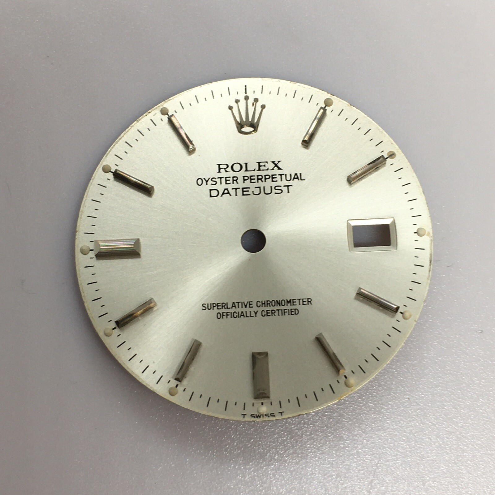 Rolex Gent’s dial Oyster Perpetual DATE JUST Quickset SILVER Factory Finish