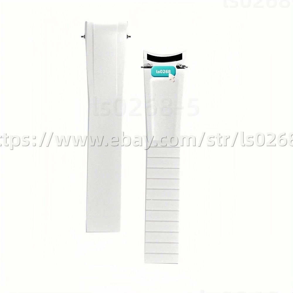 20mm Fluororubber Watch Strap Quick Release Folding Buckle Extended Length