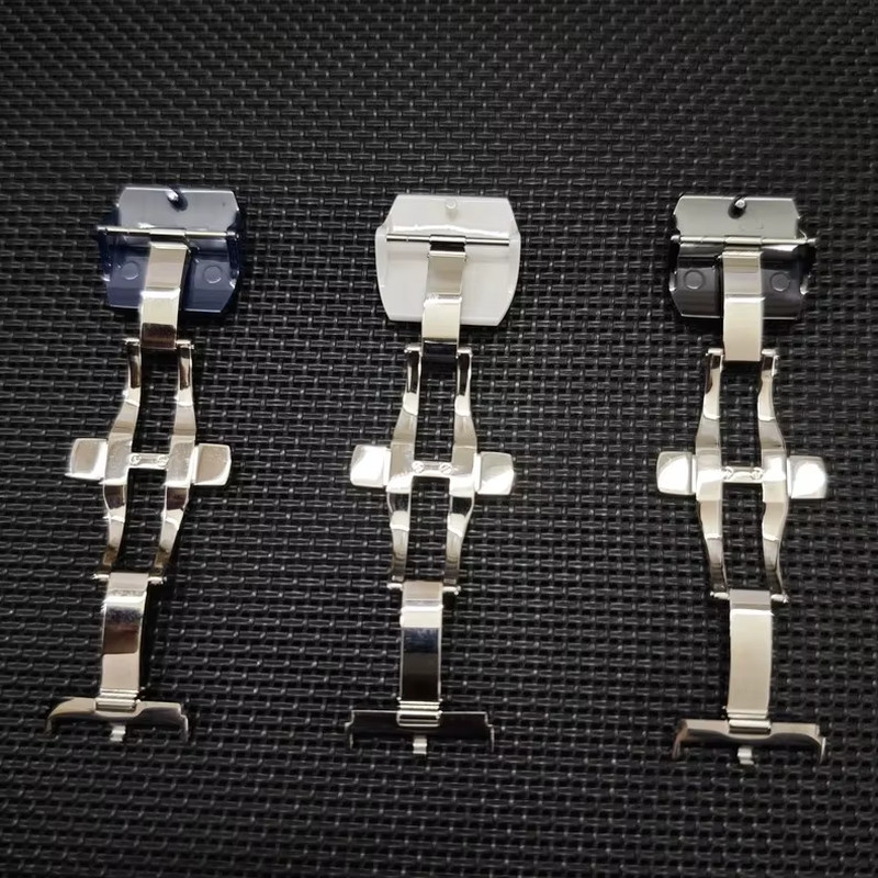 20mm SS Ceramic Watch Buckle Clasp Fits Franck Muller Watch Straps White Blue